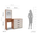 Ver imagem 3 de Cômoda Penteadeira Valência 4 Gavetas Espelho 149x160cm Creme/Freijó 250803