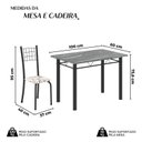 Ver imagem 3 de Conjunto de Mesa Tubular 100x60cm Tampo em Topázio com 4 Cadeiras Dany Preto/Arabesco
