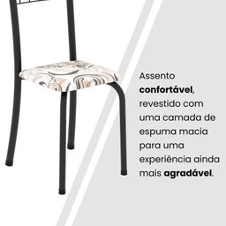 Conjunto de Mesa Tubular 100x60cm Tampo em Topázio com 4 Cadeiras Dany - 7