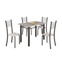 Ver imagem 2 de Conjunto de Mesa Tubular 100x60cm Tampo em Topázio com 4 Cadeiras Dany Preto/Arabesco