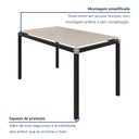 Ver mais imagens de Mesa Retangular Tampo Laqueado 140x75cm Base Tubo Metalon 40x40cm