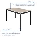 Ver imagem 5 de Mesa Retangular Tampo Laqueado 140x75cm Base Tubo Metalon 40x40cm