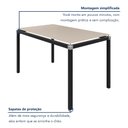 Ver mais imagens de Mesa de Jantar 6 Lugares Tampo de Vidro 140cm Branco/Preto/Vidro Off White