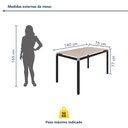 Ver imagem 3 de Mesa de Jantar 6 Lugares Tampo de Vidro 140cm Branco/Preto/Vidro Off White