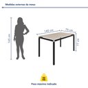 Ver imagem 3 de Mesa Retangular Tampo Laqueado 140x75cm Base Tubo Metalon 40x40cm