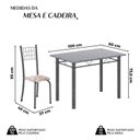 Ver imagem 3 de Conjunto de Mesa Tubular 100x60cm Tampo com 4 Cadeiras Dany Prata/Bege