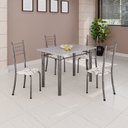 Ver imagem 1 de Conjunto de Mesa Tubular 100x60cm Tampo com 4 Cadeiras Dany Prata