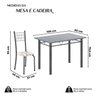 Conjunto de Mesa Tubular 100x60cm Tampo com 4 Cadeiras Dany - 3
