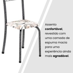 Conjunto de Mesa Tubular 100x60cm Tampo com 4 Cadeiras Dany - 6