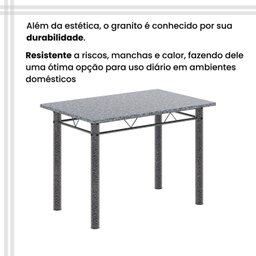 Conjunto de Mesa Tubular 100x60cm Tampo com 4 Cadeiras Dany - 8