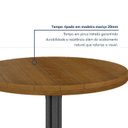 Ver imagem 4 de Mesa Bistrô Redonda Ripada Madeira Maciça 70cm Marrom/Martelado Prata
