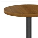 Ver mais imagens de Mesa Bistrô Redonda Ripada Madeira Maciça 70cm Marrom/Martelado Prata