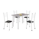 Ver imagem 2 de Conjunto de Mesa Tubular 100x60cm Tampo com 4 Cadeiras Dany Bronze/Preto/Branco