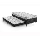 Ver imagem 1 de Cama Box Conjugada Solteiro D-28 com Auxiliar 188cm x 88cm x 58cm Elite Colchões Sensor Preto/Branco