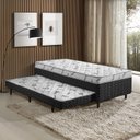 Ver imagem 4 de Cama Box Conjugada Solteiro D-28 com Auxiliar 188cm x 88cm x 58cm Elite Colchões Sensor Preto/Branco