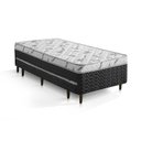 Ver imagem 2 de Cama Box Conjugada Solteiro D-28 com Auxiliar 188cm x 88cm x 58cm Elite Colchões Sensor Preto/Branco