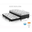Ver imagem 3 de Cama Box Conjugada Solteiro D-28 com Auxiliar 188cm x 88cm x 58cm Elite Colchões Sensor Preto/Branco