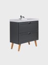 Ver imagem 6 de Gabinete para Banheiro com Cuba e Espelho com LED 80cm Retro MDF Grafite Milano - On Móveis