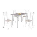 Ver imagem 2 de Conjunto de Mesa Tubular 100x60cm Tampo com 4 Cadeiras Dany Branco/Arabesco