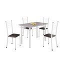 Ver imagem 2 de Conjunto de Mesa Tubular 100x60cm Tampo com 4 Cadeiras Dany Preto/Branco
