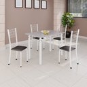Ver imagem 1 de Conjunto de Mesa Tubular 100x60cm Tampo com 4 Cadeiras Dany Preto/Branco