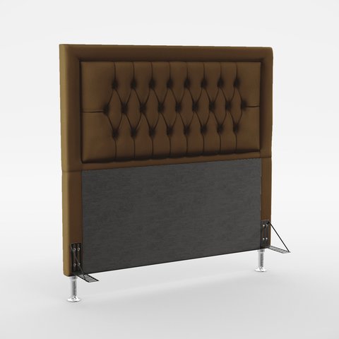 Cabeceira Antares 160 Para Cama Queen Sued Marrom Aradecor