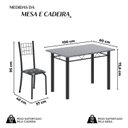 Ver imagem 3 de Conjunto de Mesa Tubular 100x60cm Tampo com 4 Cadeiras Dany Preto
