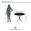 Ver imagem 3 de Mesa de Jantar Redonda 4 Lugares Ardósia 70cm Kelly Preto/Ardósia Indiana/Prata