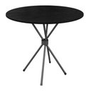 Ver imagem 1 de Mesa de Jantar Redonda 4 Lugares Ardósia 70cm Kelly Preto/Ardósia Indiana/Prata