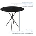 Ver imagem 4 de Mesa de Jantar Redonda 4 Lugares Ardósia 70cm Kelly Preto/Ardósia Indiana/Prata