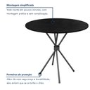 Ver imagem 7 de Mesa de Jantar Redonda 4 Lugares Ardósia 70cm Kelly Preto/Ardósia Indiana/Prata