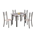 Ver imagem 2 de Conjunto de Mesa Tubular 100x60cm Tampo com 4 Cadeiras Dany Preto/Bege