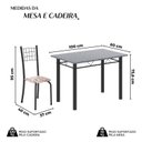 Ver imagem 3 de Conjunto de Mesa Tubular 100x60cm Tampo com 4 Cadeiras Dany Preto/Bege