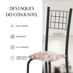 Conjunto de Mesa Tubular 100x60cm Tampo com 4 Cadeiras Dany - 12