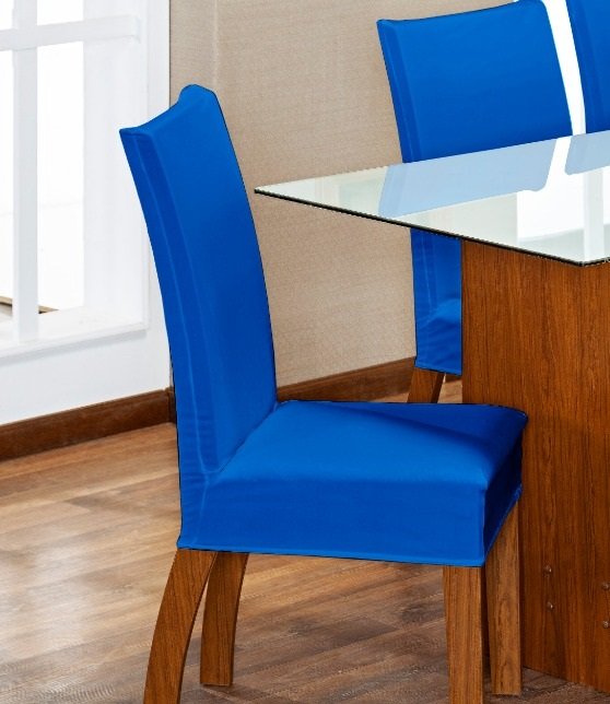 Kit de Capas de Cadeira Estofada 6 Lugares Mesa de Jantar Protege Muda a Decoração Malha Helanca Lis - 2