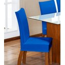 Ver imagem 2 de Kit de Capas de Cadeira Estofada 6 Lugares Mesa de Jantar Protege Muda a Decoração Malha Helanca Lis