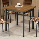 Ver imagem 2 de Mesa Quadrada Tampo Ripado 75cm Base Tubo 2"