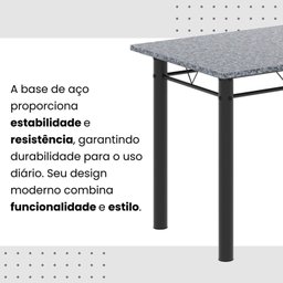 Conjunto de Mesa Tubular 100x60cm Tampo com 4 Cadeiras Dany - 10