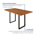 Ver imagem 6 de Mesa de Jantar 6 Lugares Industrial Madeira 136x75cm Marrom Preto