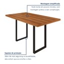 Ver mais imagens de Mesa de Jantar 6 Lugares Industrial Madeira 136x75cm Marrom Preto