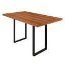 Ver imagem 1 de Mesa de Jantar 6 Lugares Industrial Madeira 136x75cm Marrom Preto
