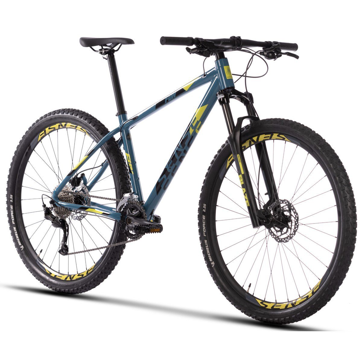 Bicicleta Mtb Sense Fun Evo 2023 Freio Hidráulico 2x9 Velocidades Shimano Alívio:Azul/Amarelo/19