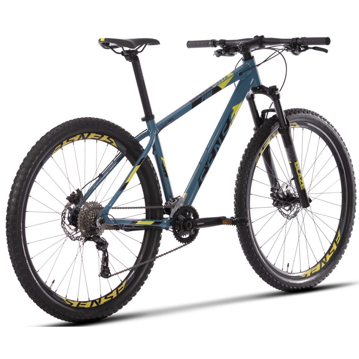 Bicicleta Mtb Sense Fun Evo 2023 Freio Hidráulico 2x9 Velocidades Shimano Alívio:Azul/Amarelo/19 - 3