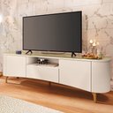 Ver imagem 3 de Rack para Sala de Estar TV 80 pol Orgânico 201cm Martina B01 Off White Champanhe - Lyam Decor