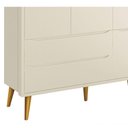 Ver imagem 3 de Guarda-roupa Retrô 3 Portas Théo New Areia Fosco com Madeira - Moveisaqui
