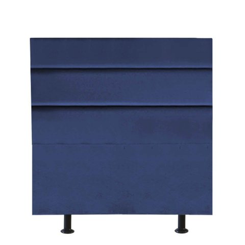Cabeceira Estofada Argentina 100cm Solteiro para Cama Box Quarto Suede Azul Marinho - Gat Magazine