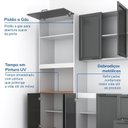 Ver mais imagens de Cozinha Compacta 3 Peças 1 Aéreo 1 Balcão 1 Paneleiro Torre Quente Soho CabeCasa MadeiraOriginals