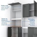 Ver mais imagens de Cozinha Compacta Planejada 3 Peças 1 Aéreo 1 Balcão 1 Paneleiro Torre Quente Soho CabeCasa MadeiraOriginals Madeiraori