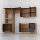 Ver imagem 3 de Cozinha Compacta 4 Peças 2 Aéreos 1 Balcão 1 Paneleiro Torre Quente Soho CabeCasa MadeiraOriginals