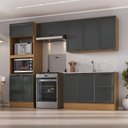 Ver imagem 1 de Cozinha Compacta Planejada 4 Peças 2 Aéreos 1 Balcão 1 Paneleiro Torre Quente Soho CabeCasa MadeiraOriginals Madeiraor